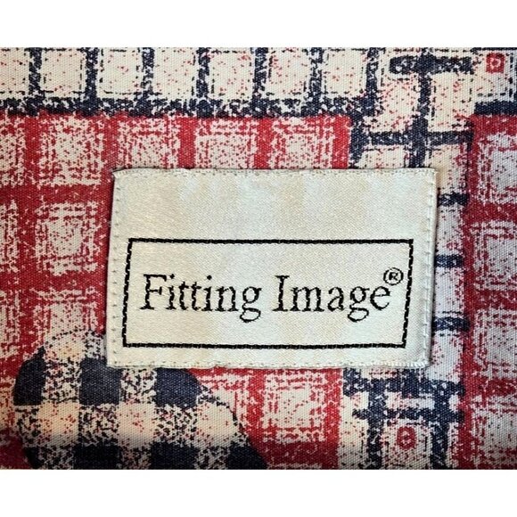 Womens Vintage Button Up Shirt Fitting Image XXL Cotton Hearts Country Cottage - Picture 8 of 14